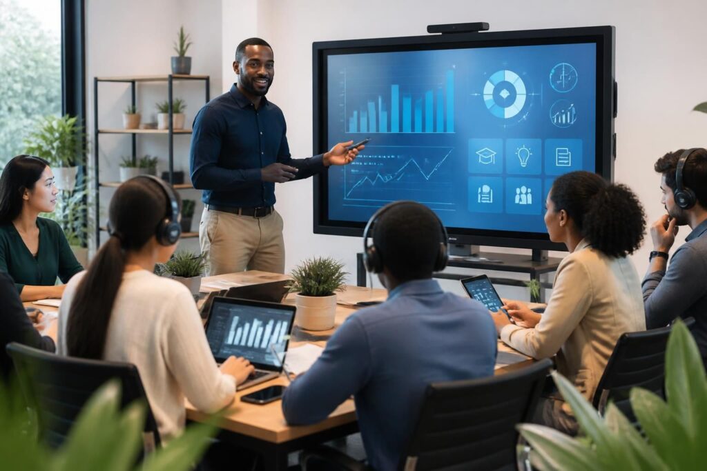 découvrez comment digitaliser la formation en entreprise grâce à ce guide complet sur le e-learning, conçu pour optimiser l'apprentissage et la montée en compétences au sein des organisations.