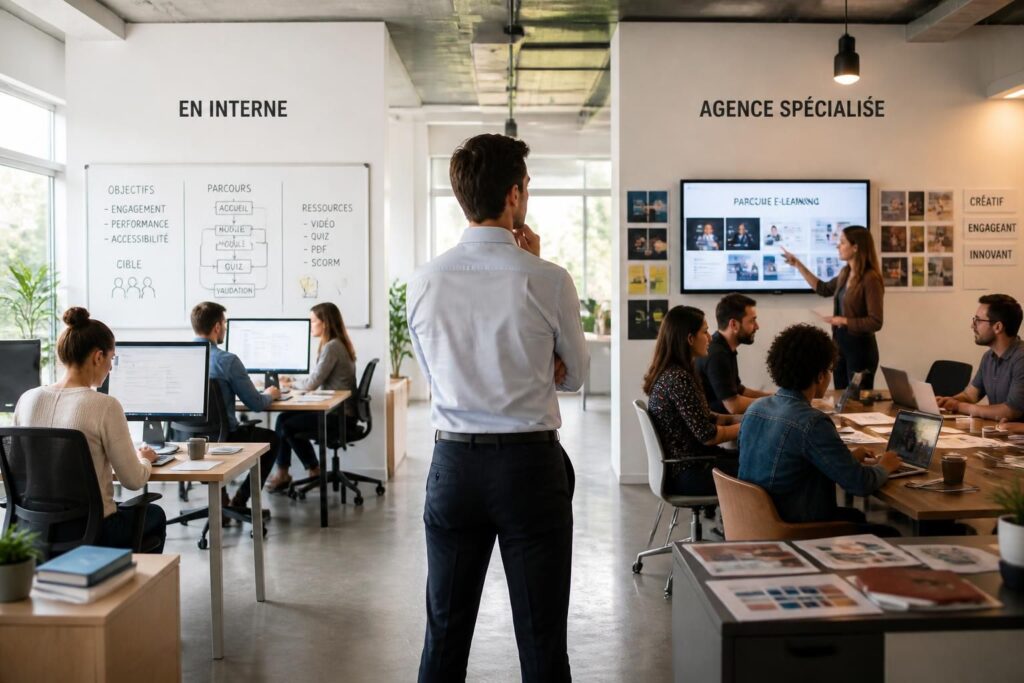 Externaliser la création de son e-learning : agence ou interne ?