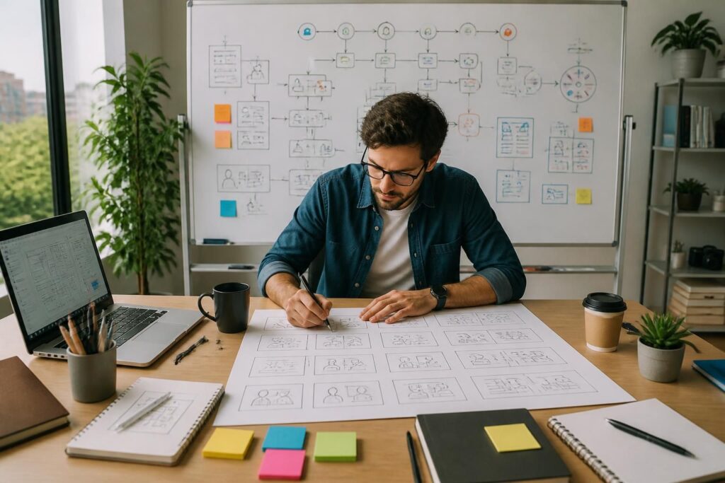 découvrez comment structurer efficacement un module e-learning grâce à la méthode du storyboard avant la phase de production pour garantir un contenu clair et engageant.