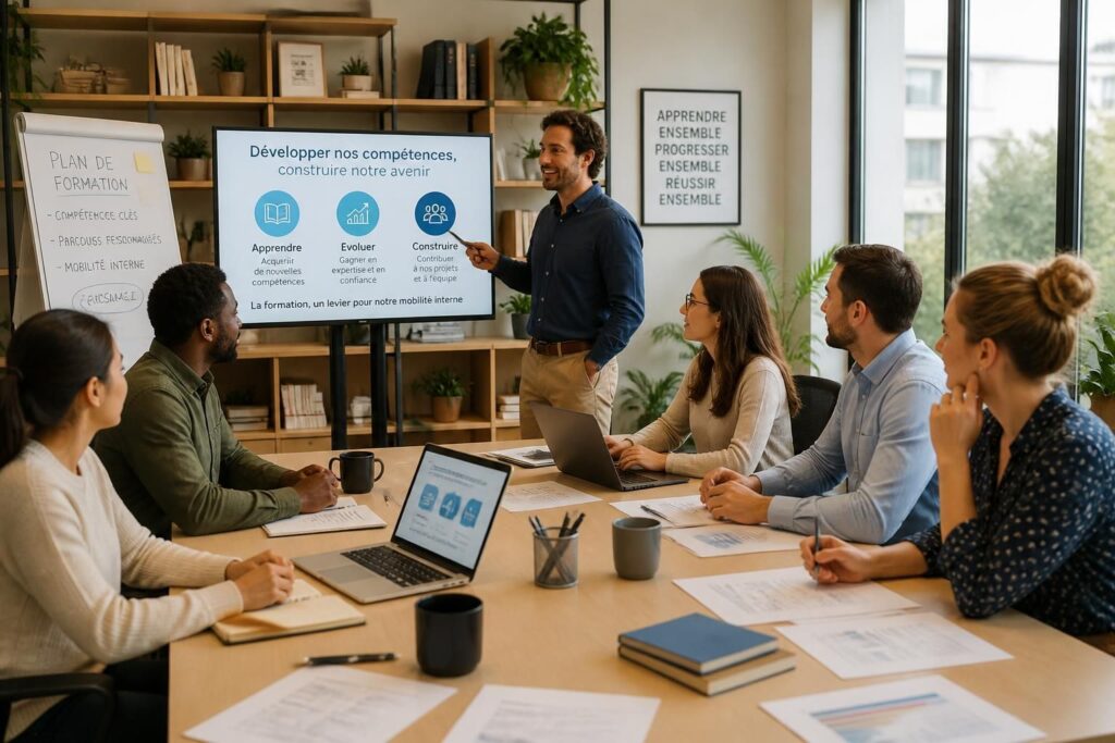 découvrez comment privilégier la mobilité interne au sein de votre entreprise en formant vos collaborateurs plutôt qu'en recrutant à l'extérieur, pour favoriser le développement des compétences et la fidélisation des talents.
